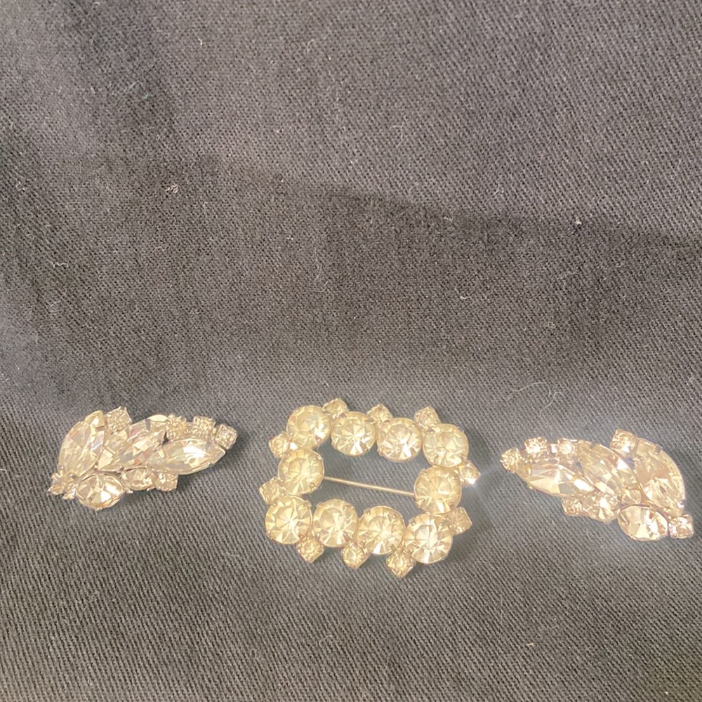 Vintage Costume Brooch and Earrings